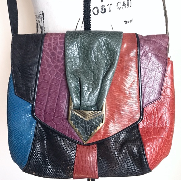 multi color leather purse
